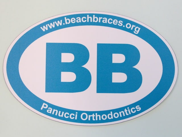 Beach Braces Car Magnet