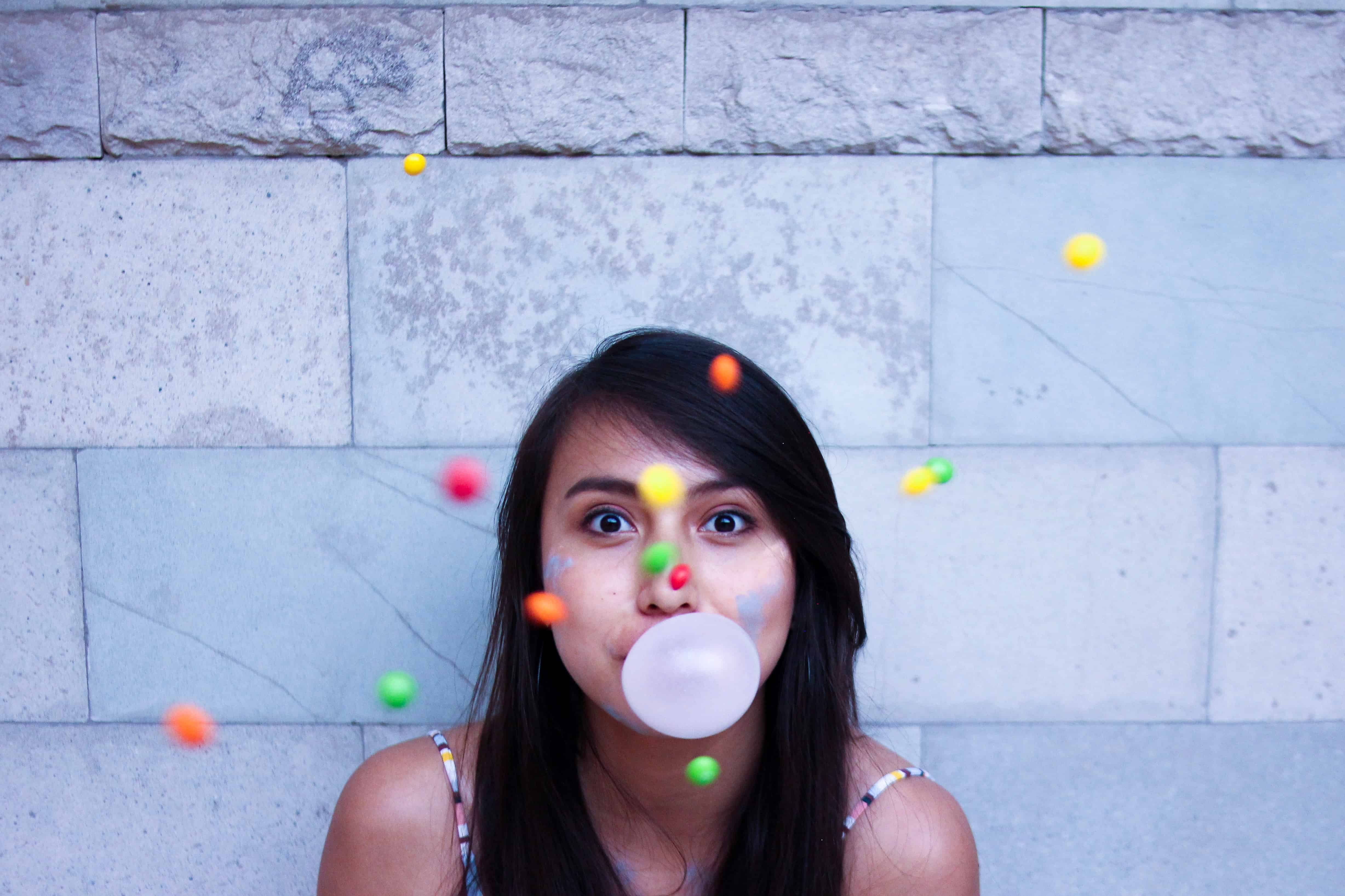 woman chewing gum