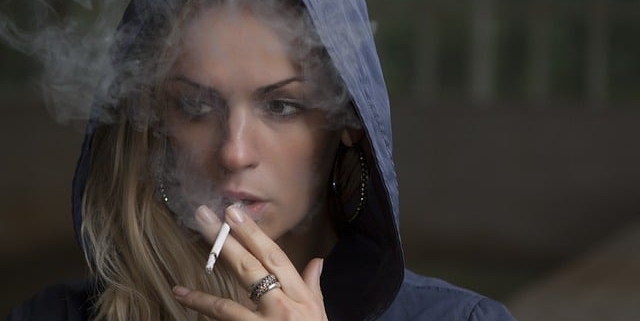 woman smoking