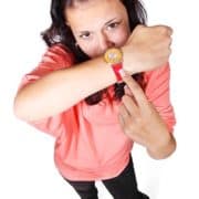 woman checking watch