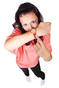 woman checking watch