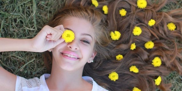 teen girl smiling